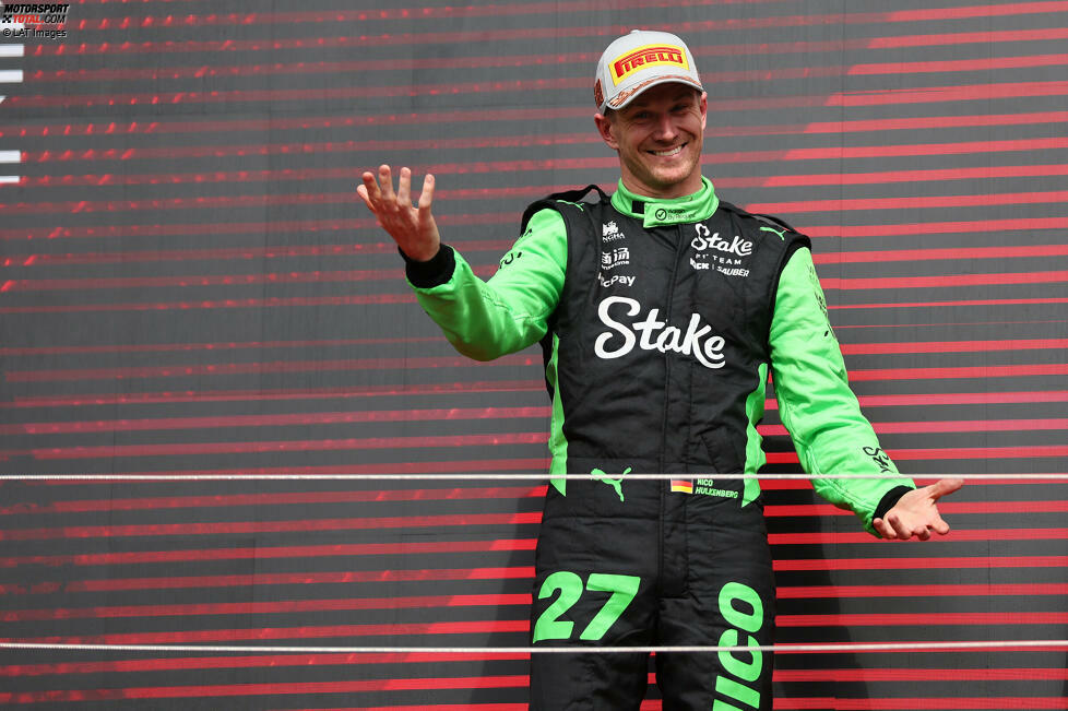 Dann steigt Hülkenberg zum ersten Mal auf das Formel-1-Podium und ...