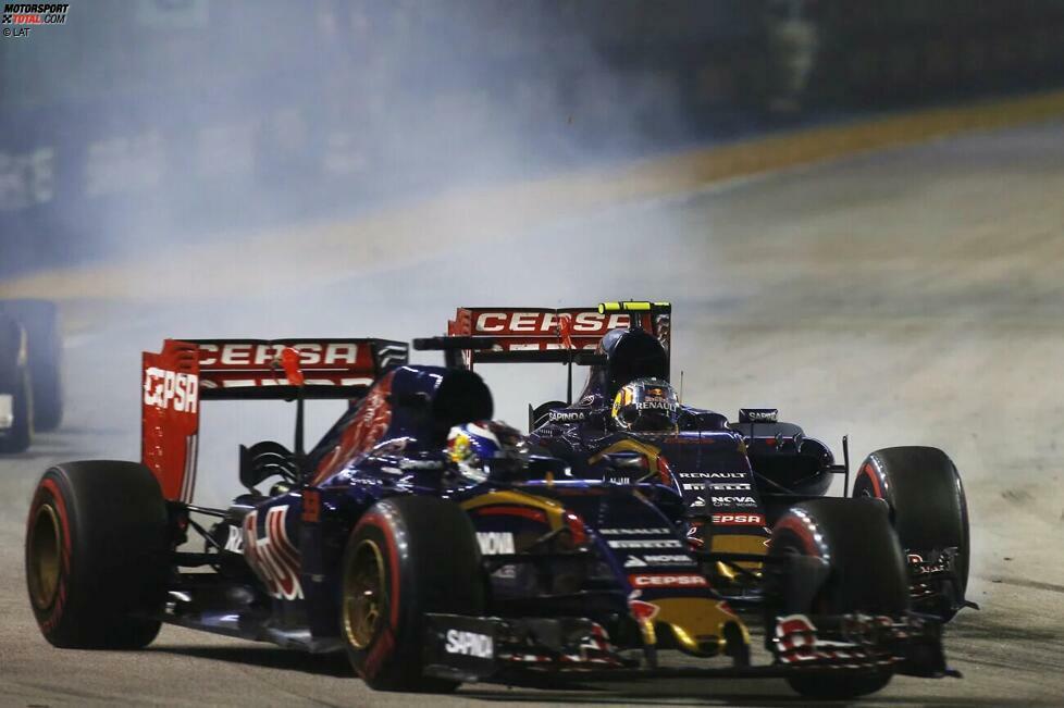 Singapur 2015: Toro Rosso bittet seine Fahrer Max Verstappen und Carlos Sainz um einen Platztausch, aber Verstappen lehnt energisch ab: 