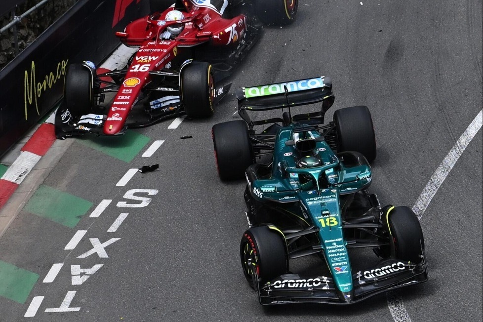 Treffen sich ein Ferrari und ein Aston Martin vor der Monaco-Haarnadel: So hat sich der Unfall zwischen Charles Leclerc und Lance Stroll abgespielt
