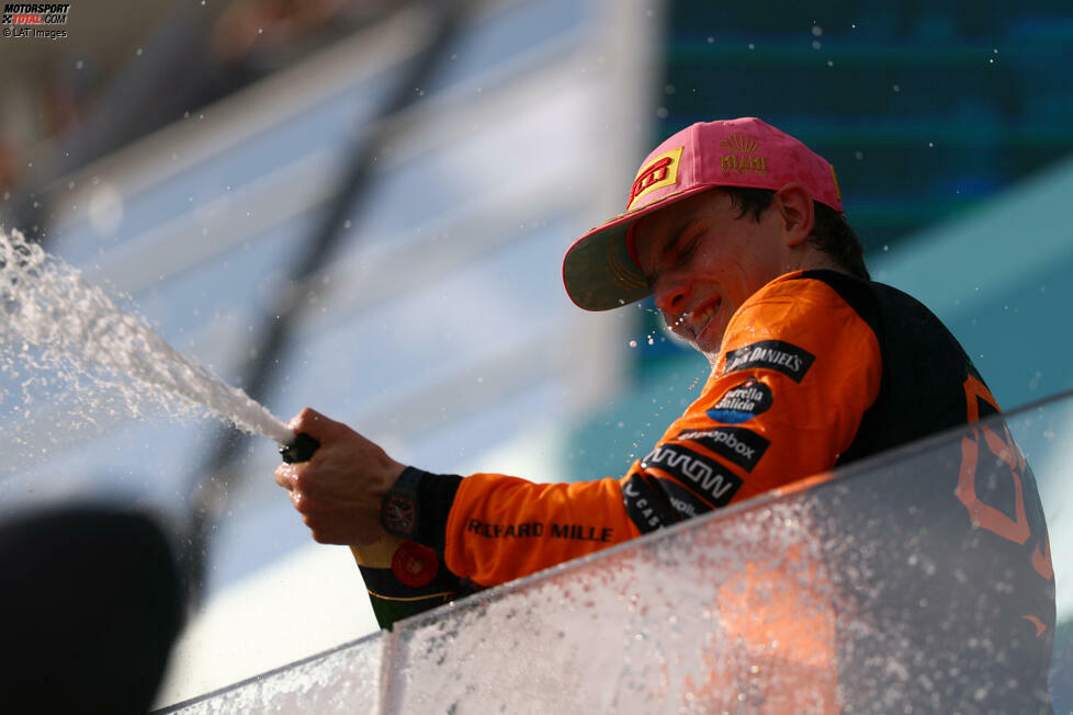 Oscar Piastri (Redaktion: 2) - Ja, Piastri war sehr stark, vor allem im Duell mit Verstappen. Aber: Lupenrein war das Wochenende in Miami nicht, zum Beispiel im Qualifying hat Piastri zu viel liegenlassen. Das gibt Abzug. Für den verlorenen Sprint-Sieg kann er nichts.