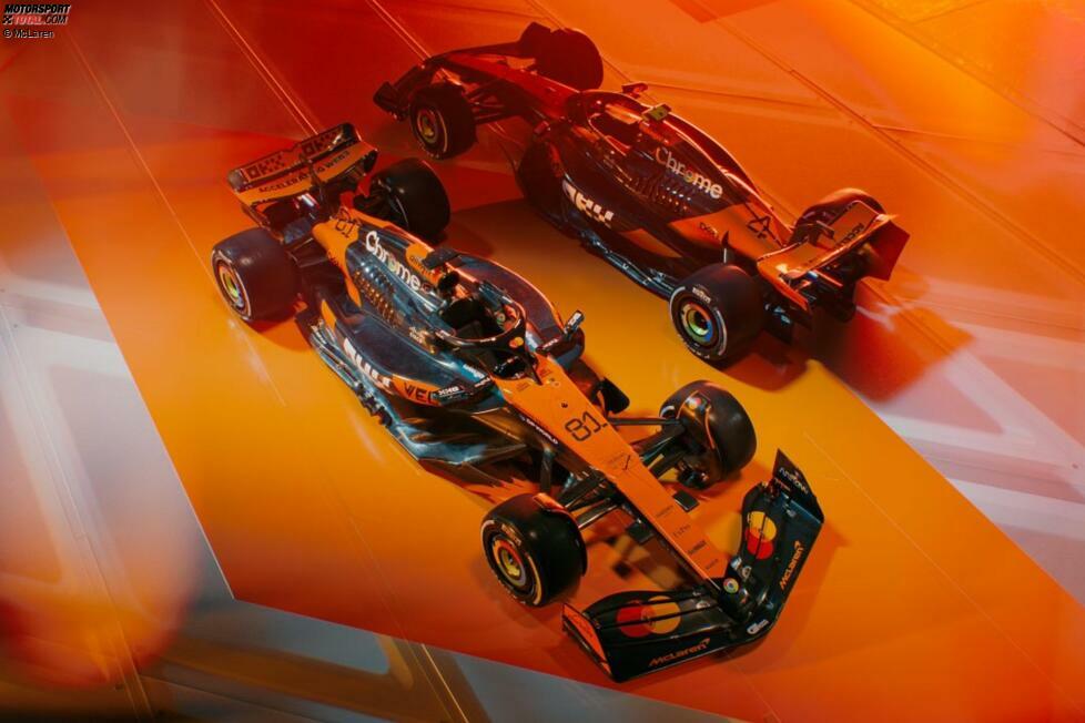 34 Punkte: McLaren - Das Weltmeisterteam hat in London ein äußerlich, rein vom Farbdesign her praktisch unverändertes Fahrzeug vorgestellt. Damit landet der Rennstall um Lando Norris und Oscar Piastri bei uns nur im hinteren Mittelfeld.