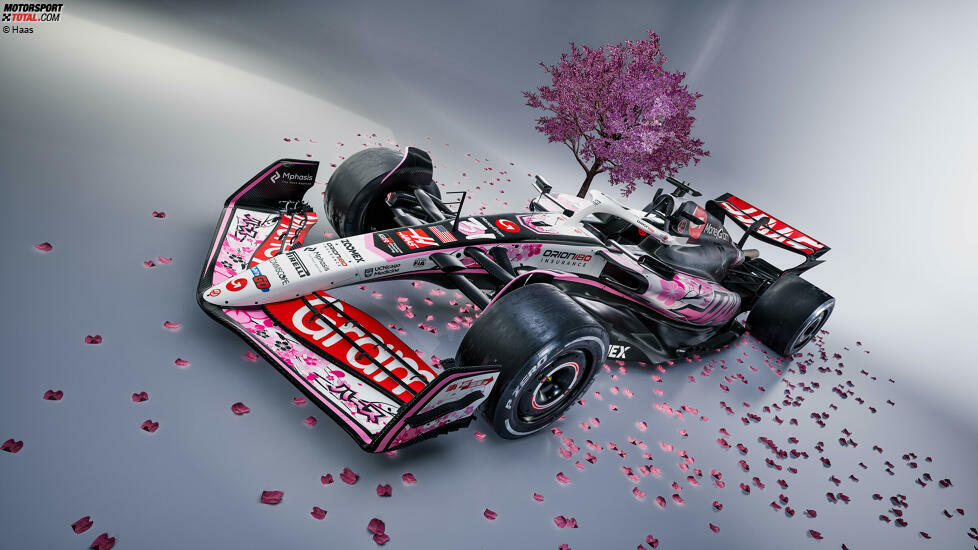 Suzuka: Die Kirschblüte in Japan hat Haas zu einem Sonderdesign für Suzuka inspiriert.