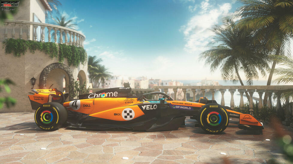 ... auch aufgrund eines anderen Merkmals von besonderer Bedeutung für McLaren: Es war der erste Rennwagen in Papaya-Orange. Wohl auch deshalb fährt der MCL39 in Monaco und auch in Barcelona in diesem Sonderdesign.