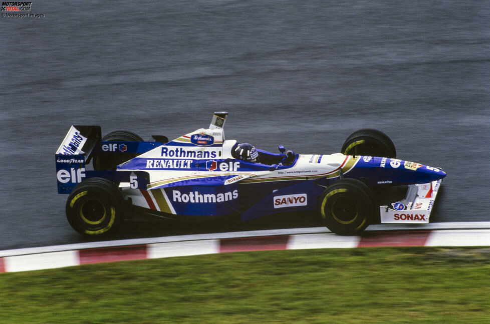 Mit Rothmans als Hauptsponsor tritt Williams in eine neue Ära der Dominanz ein. Die blau-weiß-goldene Lackierung der Fahrzeuge wird zum Symbol für den Erfolg, gekrönt von Fahrertiteln durch Damon Hill (1996) und Jacques Villeneuve (1997). Die Rothmans-Williams-Boliden stehen für technologische Brillanz und visuelle Eleganz.