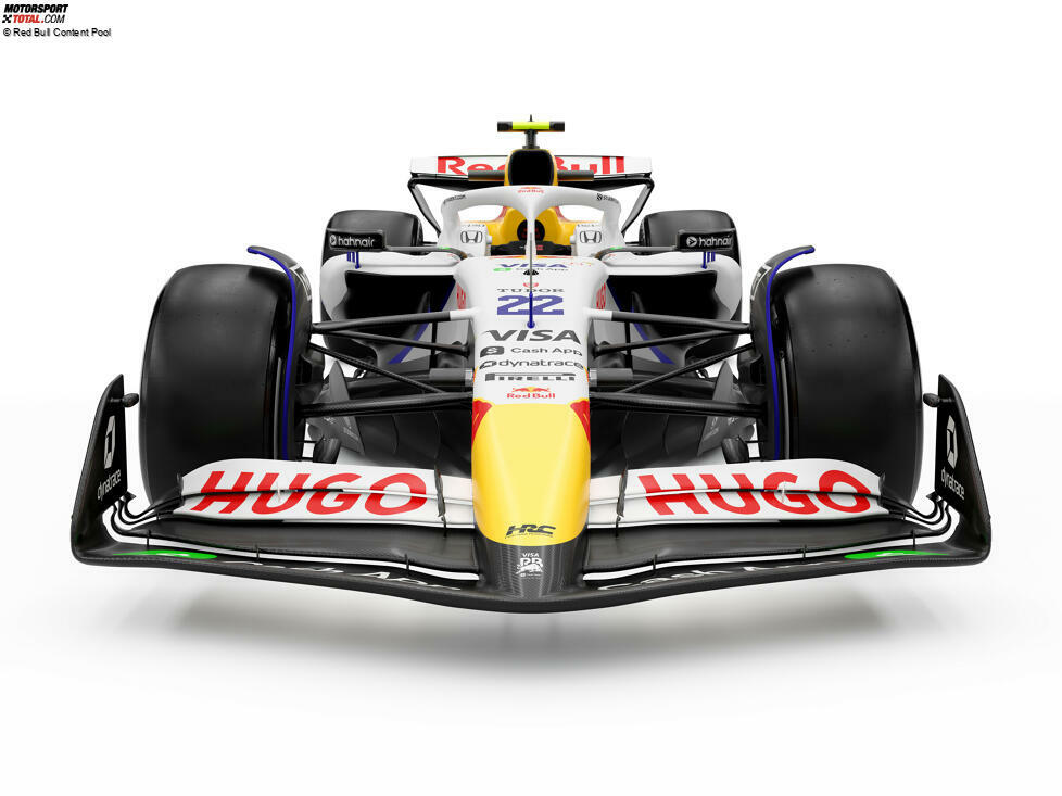 Nach Weiß mit viel Blau in der Saison 2024 ist 2025 Weiß ganz klar die dominierende Farbe am Racing Bulls VCARB 02. Und dieses neue Farbdesign mit ...