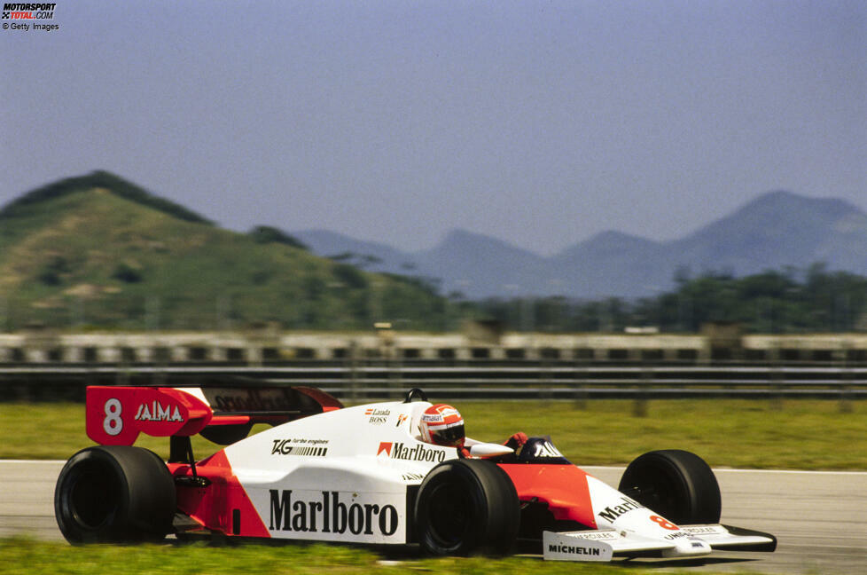 #10 Niki Lauda (1984) - Ein Elektronikproblem verhagelt Laudas Saisonauftakt in Brasilien, und auch beim dritten Lauf in Zolder muss der Österreicher mit einem Defekt aufgeben - die Wasserpumpe streikt. Zwischenzeitlich gibt es aber in Kyalami einen Sieg.