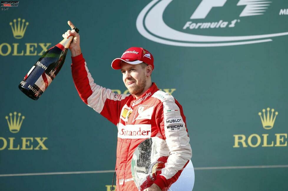 Sebastian Vettel (P3, Australien 2015): Der Deutsche selbst ist der bislang letzte Ferrari-Pilot, der gleich beim Debüt auf dem Podium steht. 2015 in Australien wird er Dritter hinter den Mercedes-Piloten Lewis Hamilton und Nico Rosberg. Wird mit Ferrari später zweimal Vizeweltmeister, erfüllt sich den Traum vom Titel in Rot aber nie.