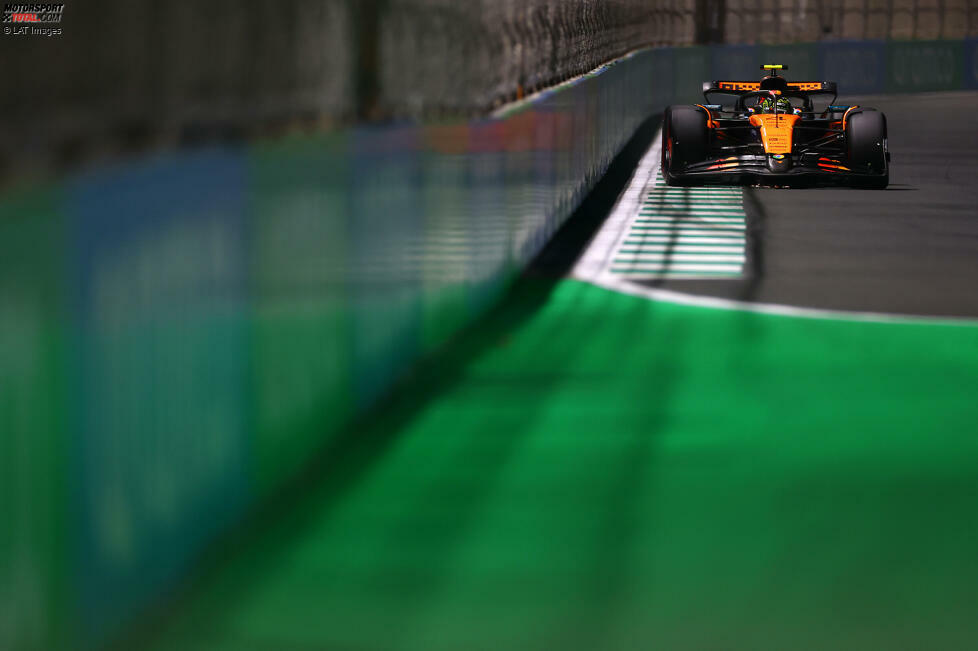 Saudi-Arabien: Nur eine Woche später in Dschidda folgt der erste Crash. Im Qualifying wirft Norris das Auto weg, im Rennen ist danach nicht mehr als P4 drin. Der bis zu diesem Zeitpunkt größte Fehler sorgt einen Tag später zudem dafür, dass Piastri in der WM erstmals die Führung übernimmt.