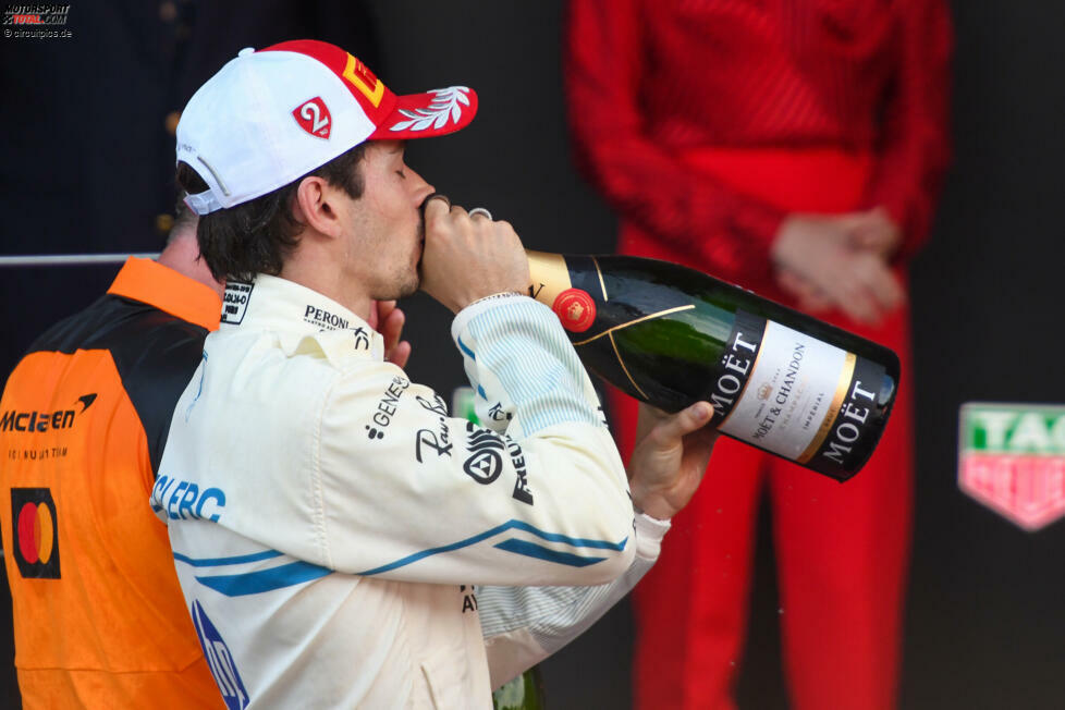 Charles Leclerc (Redaktion: 1) - Zustimmung dieses Mal, denn auch wir wüssten nicht, was man ihm abziehen soll. Versuchte am Sonntag alles, kam aber nicht an Norris vorbei. Verlor das Rennen am Samstag im Qualifying.