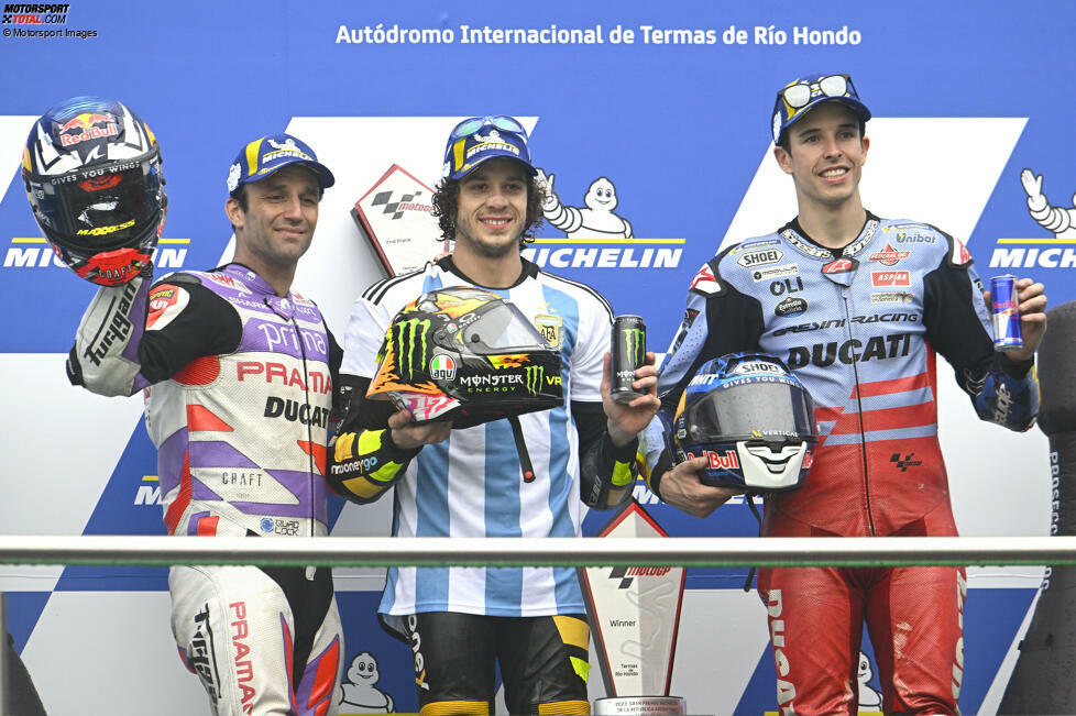 2023: 1. Marco Bezzecchi (VR46-Ducati), 2. Johann Zarco (Pramac-Ducati), 3. Alex Marquez (Gresini-Ducati)