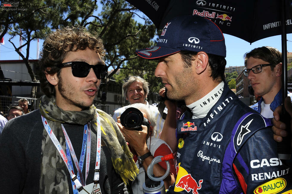 Obwohl er stets beeindruckt, entscheidet sich Rossi letztendlich gegen einen Wechsel und setzt seine Karriere in der MotoGP fort. Fan der Formel 1 bleibt er - und besucht sie wie hier in Monaco 2013.