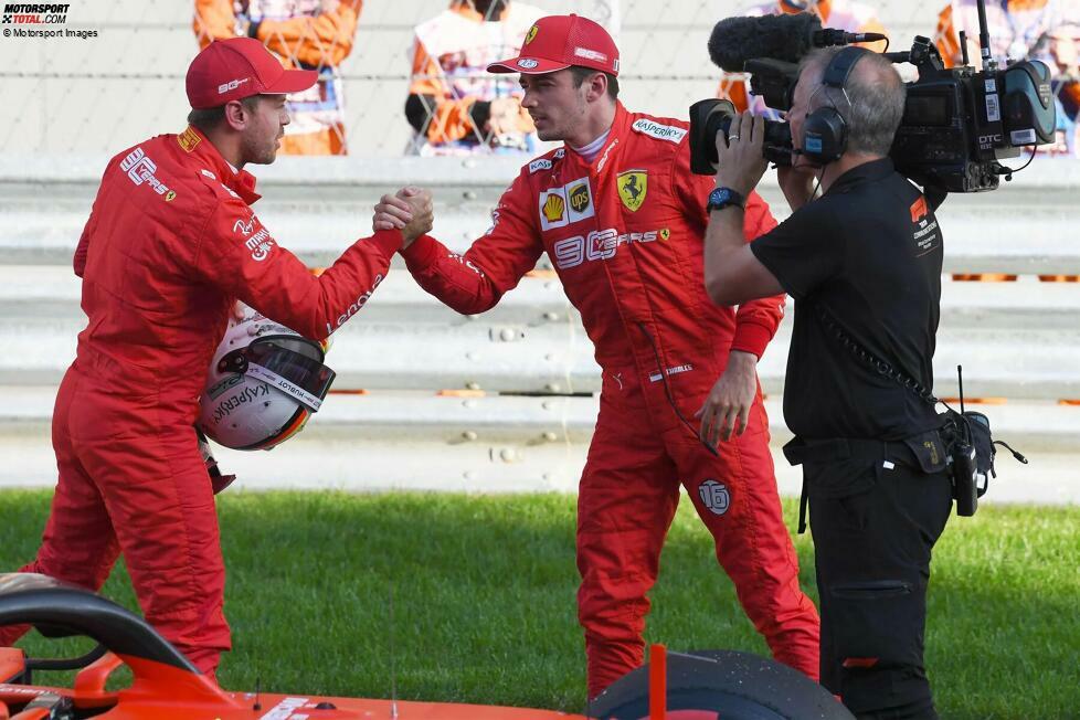 Charles Leclerc (Sebastian Vettel): Zwei Saisons fährt der Monegasse an der Seite von Sebastian Vettel - und hat 2019 und 2020 beide Male die Nase vorne. Anschließend verlässt der viermalige Red-Bull-Weltmeister das Team, ohne sich seinen Traum vom Titel in Rot erfüllt zu haben. Dem läuft allerdings auch Leclerc bis heute hinterher.