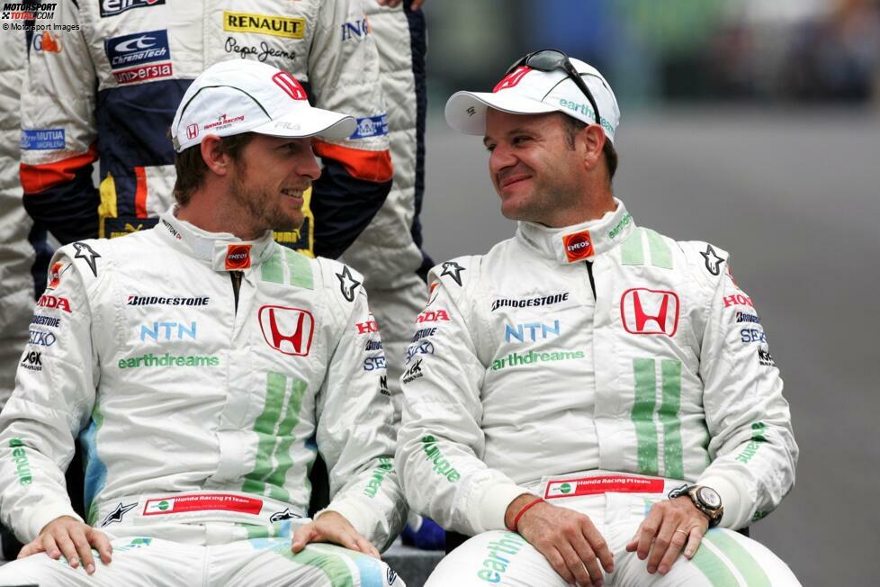 Rubens Barrichello (Jenson Button): Ein ähnliches Bild wie bei Webber. In seinem Fall ist Michael Schumacher bei Ferrari der Weltmeister, den er nie schlägt. Dafür hat er 2008 bei Honda die Nase gegen Jenson Button vorne. Als das Team unter dem Namen Brawn ein Jahr später Weltmeister wird, ist Button aber vorne und holt sich den Titel ...