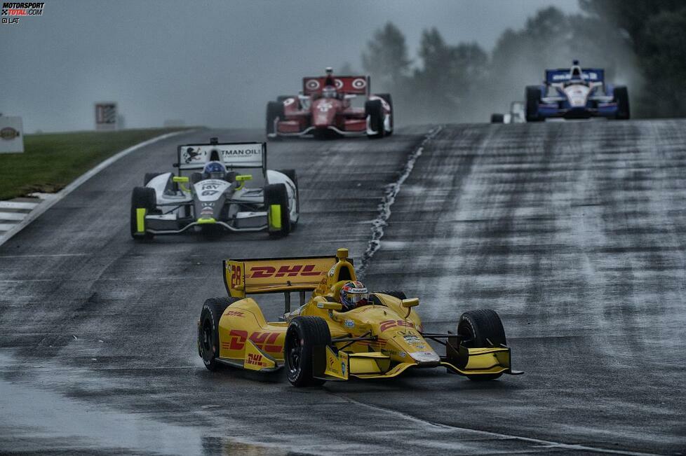 Regen in Alabama und einer behält den Durchblick: Ryan Hunter-Reay siegt bei sehr schwierigen Bedingungen im Barber Motorsports Park.