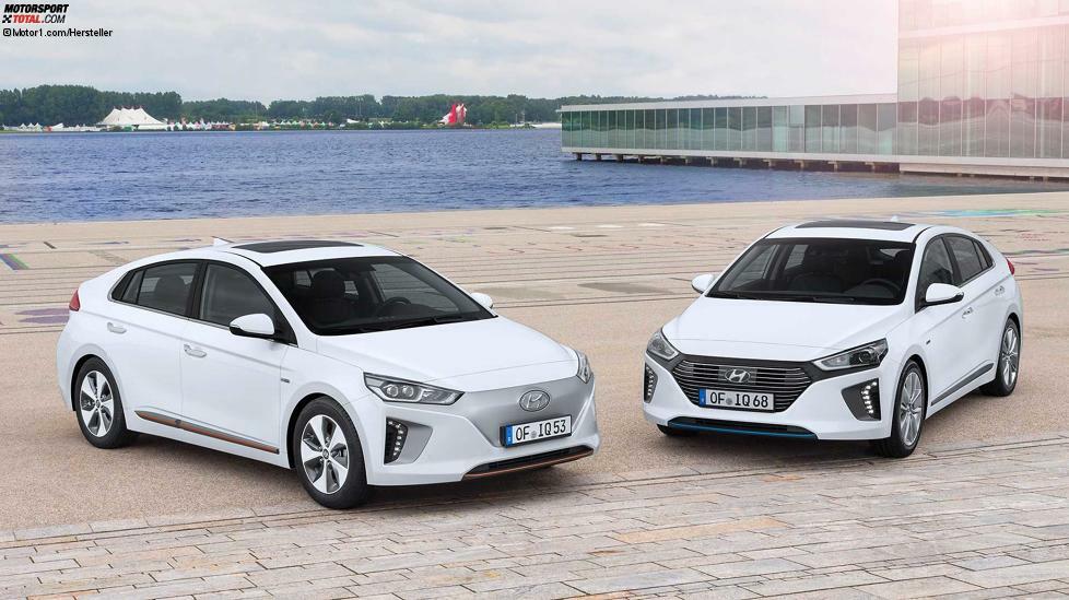 Mit dem neuen Ioniq bietet Hyundai ein Mittelklasse-Modell, das es sowohl als Hybrid, Plug-in-Hybrid oder reines E-Auto gibt. Außerdem kriegen Sie das kleine SUV namens Kona auch mit Elektroantrieb. Und dann gibt es noch den Nexo, ein Brennstoffzellenauto, allerdings zu einem ziemlich abenteuerlichen Preis (ab 69.000 Euro). Bei Konzernschwester Kia finden Sie aktuell den Niro als Hybrid und als Plug-in-Hybrid, den Mittelklasse-Plug-in-Hybrid Optima sowie den rein elektrischen Soul EV.