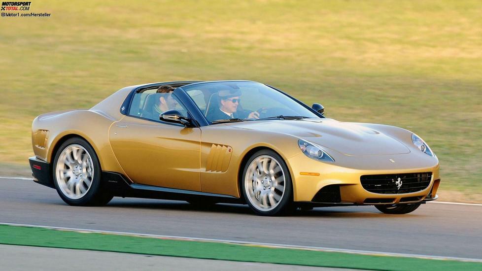 Ferrari P540 Superfast Aperta (2009):  Auf Basis eines 599 GTB Fiorano F1 ließ sich Filmproduzent Edward Walson ein Fahrzeug kreieren, dessen Stil vom Golden Roadster 1968 der Carrozzeria Fantuzzi inspiriert ist. Ein Entwurf von Pininfarina