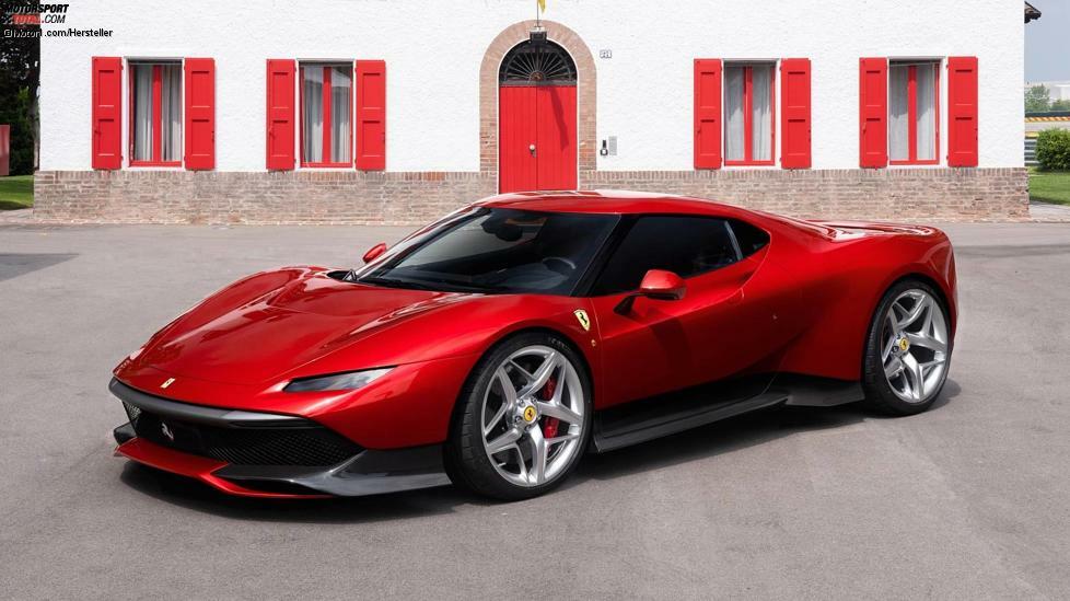 Ferrari SP38 Deborah (2018): Der Ferrari SP38 Deborah wurde im des Rahmen Concours d'Élégance Villa d'Este präsentiert und ist ästhetisch vom Ferrari F40 inspiriert.