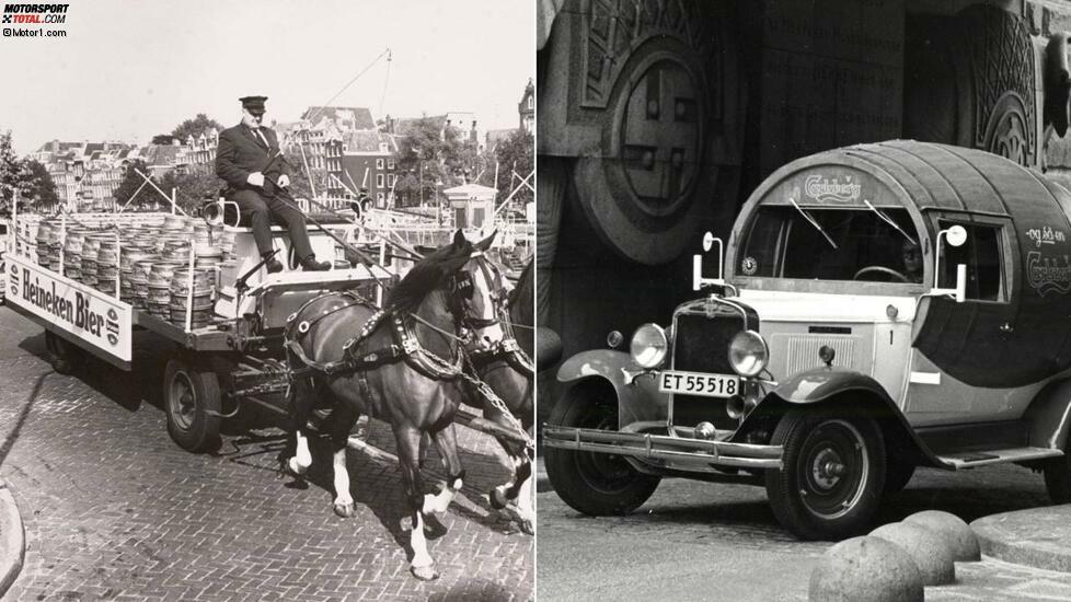 So schön und cool und teils völlig abstrus hat man früher Bier transportiert. Wir zeigen Ihnen Bierkutschen und Bierlaster aus längst vergangenen Tagen