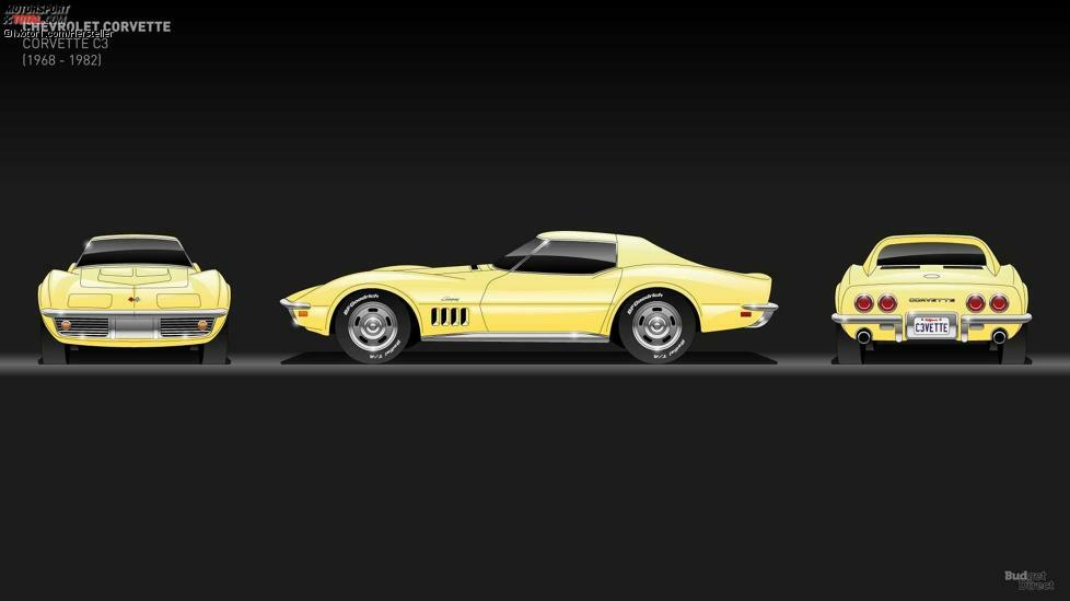 Die Corvette C3, die nicht weniger als 14 Jahre lang im Programm blieb, erschien 1968 mit einem Design auf der Grundlage des drei Jahre zuvor gezeigten Mako Shark II-Konzepts. Neu war die Verfügbarkeit eines T-Tops. Bei der Markteinführung hatte die Corvette der dritten Generation einen 7,0-Liter-Motor mit 435 PS und ein Fahrwerk, das weitgehend von ihrem Vorgänger übernommen wurde. Ein Jahr später kam 