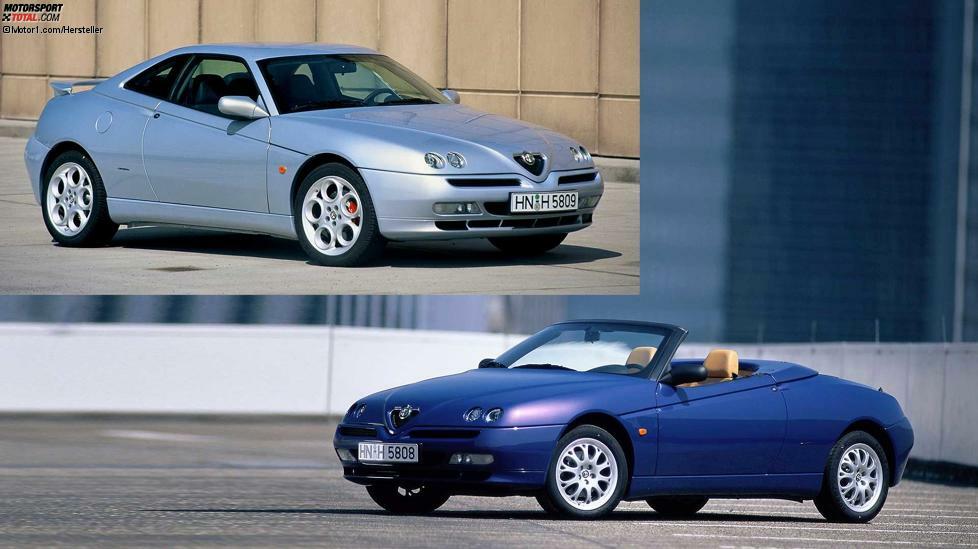 Unser Blick auf die Auto-Neuheiten vor 25 Jahren beginnt mit dem Alfa Romeo Spider und seinem geschlossenen Bruder GTV: Beide Modelle irritierten damals die Sehgewohnheiten der Alfisti. Sie waren die klassischen Formen des alten Spider gewohnt und blickten nun auf einen Keil. Erst heute wissen wir, wie zeitlos das Pininfarina-Design des intern 