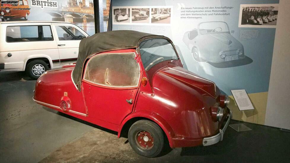 Allwetter-Roller? Ernsthaft? Das denkt sich so mancher Besucher beim Anblick des Kroboth. 1954 kam das bis zu 80 km/h schnelle Dreirad auf den Markt und hielt sich dort zwei Jahre lang. Doch nur gut 50 Stück wurden gebaut.