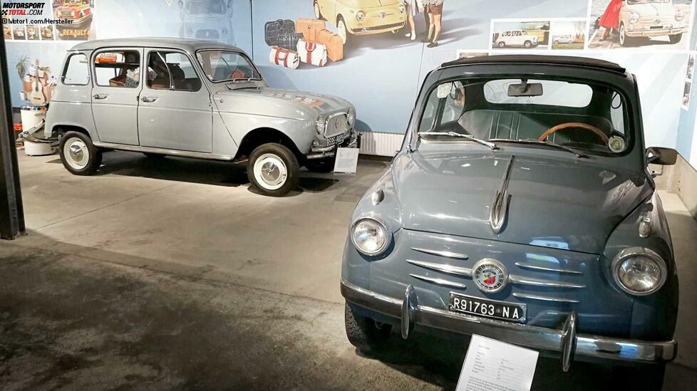 Ab den 1950er-Jahren entwickelten insbesondere die großen Autokonzerne aus Frankreich und Italien clevere Kleinwagen-Ideen. 1955 erschien der Fiat 600 (im Vordergrund), 1961 der Renault 4. Beide errreichten Auflagen von mehreren Millionen.