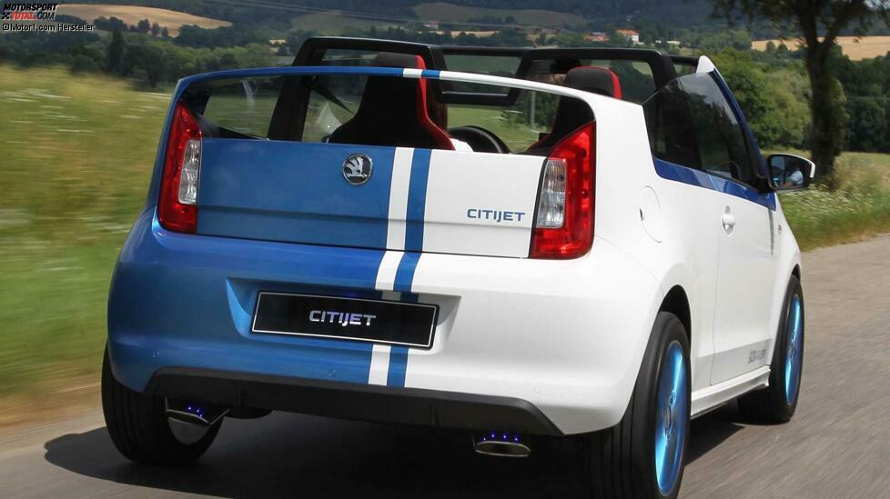 Das CitiJet-Konzept, das auf dem Skoda Citigo Sport basiert, zeichnet sich durch eine blau-weiße Karosserie, einen Innenraum mit einem Dreispeichen-Sportlenkrad und lederbezogenen Elementen (etwa Handbremshebel und Schaltknauf) sowie 16-Zoll-Räder aus. Unter der Motorhaube befindet sich ein 1,0-Liter-Motor mit 75 PS.