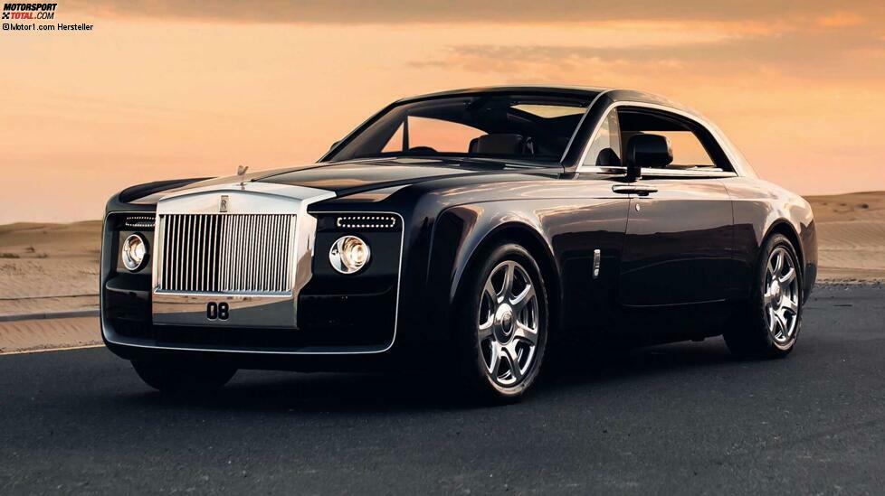 Preis: 13 Millionen Euro*
Ob der Rolls-Royce Sweptail das teuerste Auto der Welt ist oder nicht, ist nicht ganz klar. 2017 konnte er diesen Titel wohl für sich in Anspruch nehmen, aber die Briten bestätigten nie wirklich einen festen Preis. Wir müssen uns also mit den geschätzten knapp 13 Millionen Euro zufriedengeben.
Die Entwicklung des Sweptail dauerte mehr als vier Jahre. Vorgestellt wurde er auf dem Concorso d?Eleganza Villa d?Este 2017.