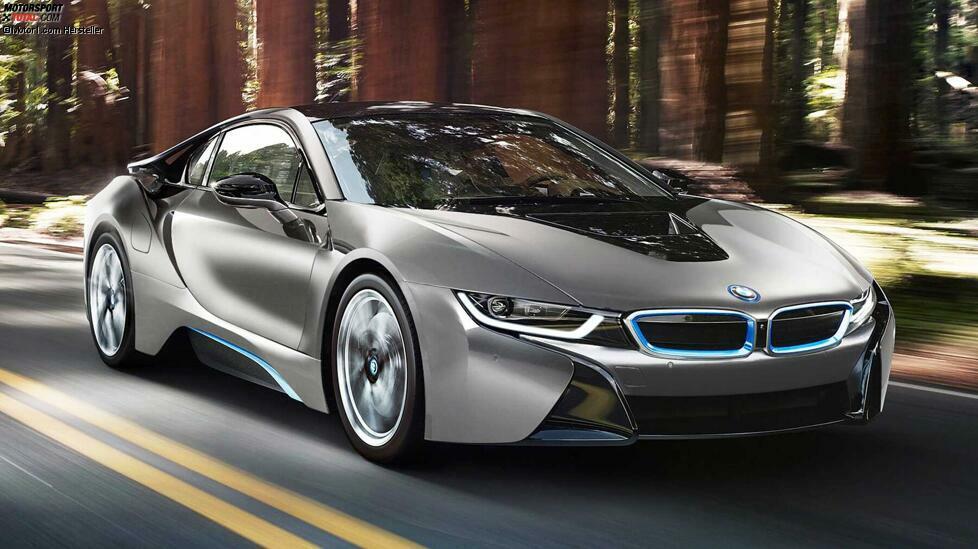 Sein US-Debüt feierte der BMW i8 beim Concours d'Elegance in Pebble Beach im August 2014. Gezeigt wurde eine Sonderserie, die zu diesem Anlass versteigert wurde. Die BMW i8 Concours d'Elegance Edition erzielte mit 764.000 Euro das Sechsfache des Listenpreises. Das Geld spendete BMW für Jugendaktivitäten in der Region von Pebble Beach.
Aber was ist das Besondere an diesem Plug-in-Hybrid-Coupé mit 262 PS? Nun, es ist ein Unikat, und außerdem bot es Besonderheiten wie eine exklusive graue Metallic-Lackierung oder eine spezielle Lederausstattung. Auch finden sich spezielle Plaketten und andere Details innen und außen.