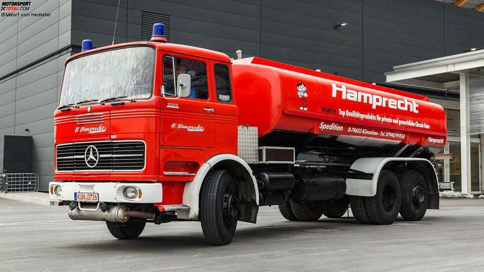 Ein ungewöhnlicher Anblick: Der Mercedes LP 2223 Feuerwehr-Tankwagen von 1969.