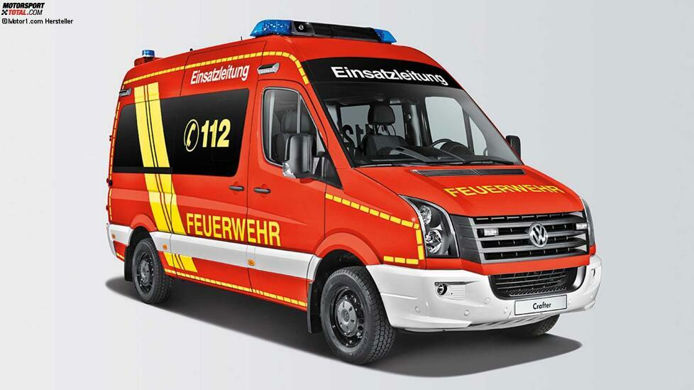 Die Walter Bösenberg GmbH hat diesen VW Crafter Kastenwagen mit mittlerem Radstand anno 2012 für die Einsatzleitung der Feuerwehr umgebaut.