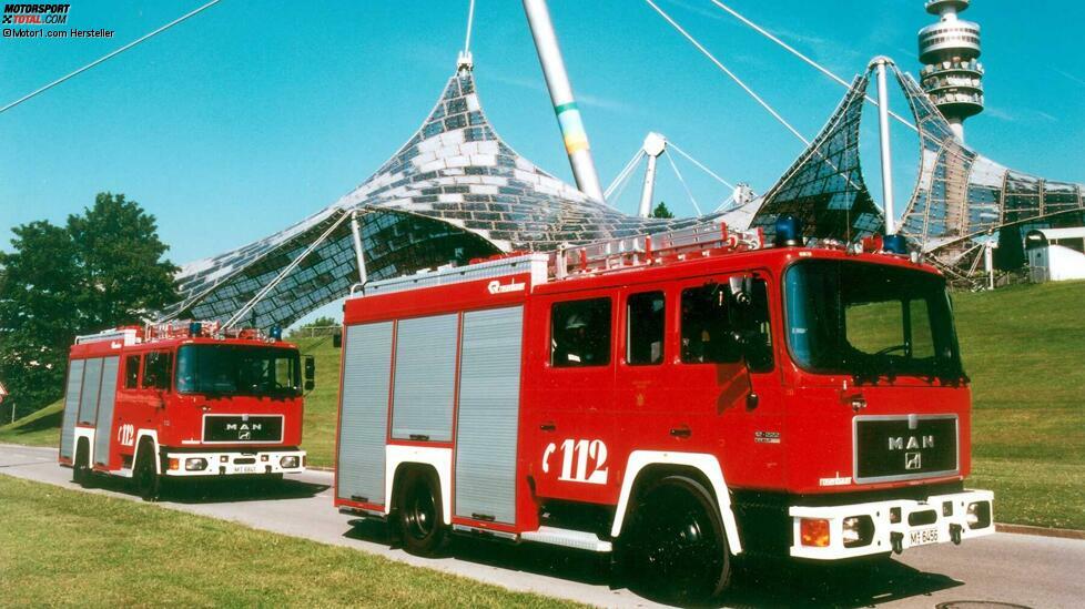 Einsatz im Olympiapark: 1990 kam die erfolgreiche MAN M-Baureihe auf den Markt. Die Feuerwehr München erhielt 29 baugleiche Löschfahrzeuge auf MAN 12.222 F.
