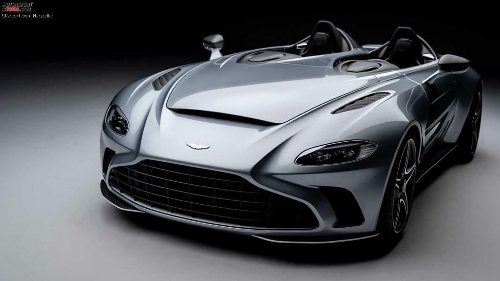 Motor: 5,2-Liter-Biturbo-V12
Leistung: 710 PS
Spitze: 300 km/h (abgeregelt)
0-100 km/h: 3,5 Sekunden

Aston Martins Neuling hat eine Carbon-Karosserie mit extremem Design und aeronautischen Anklängen. Der zweisitzige V12 Speedster hat weder Verdeck noch Windschutzscheibe. Die Auslieferung soll erst 2021 beginnen, wobei der ungefähre Preis bei etwa 850.000 Euro liegen wird.