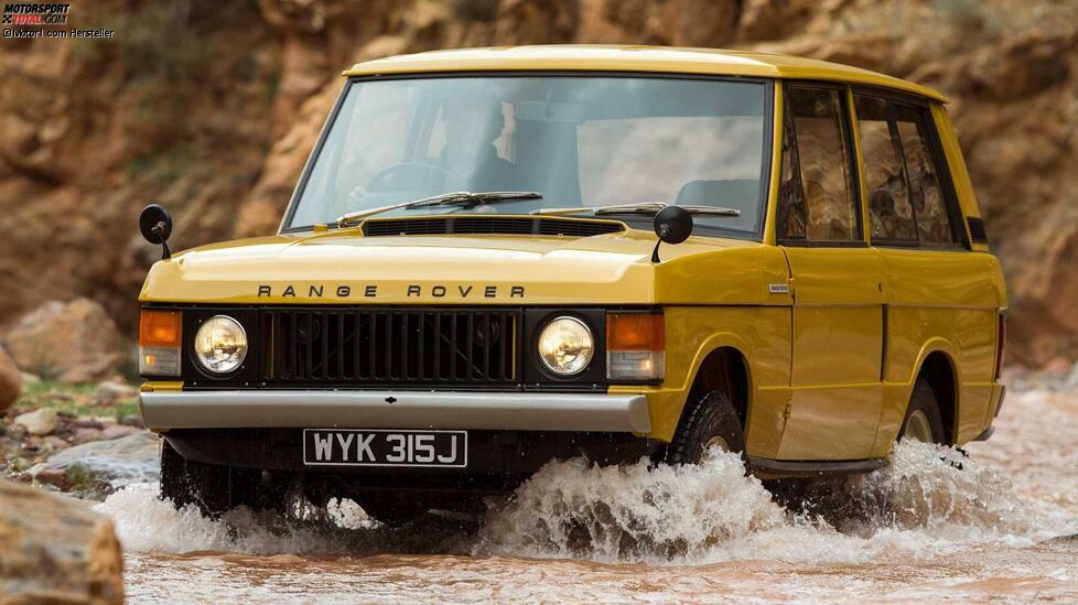 Trotz allen Komforts war der erste Range Rover natürlich in erster Linie ein Geländewagen. Fahrzeuge der seltenen frühen Baujahre werden heute vom Hersteller selbst gesucht und im Rahmen des 