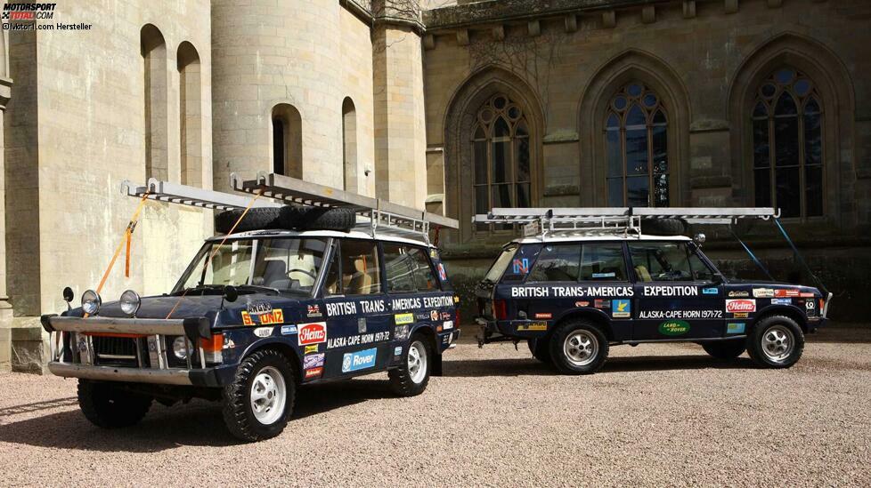 Aufgrund seiner sehr guten 4x4-Fähigkeiten in Verbindung mit viel Komfort wurde der Range Rover bald für Expeditionen genutzt. Die gezeigten Fahrzeuge stammen von der 