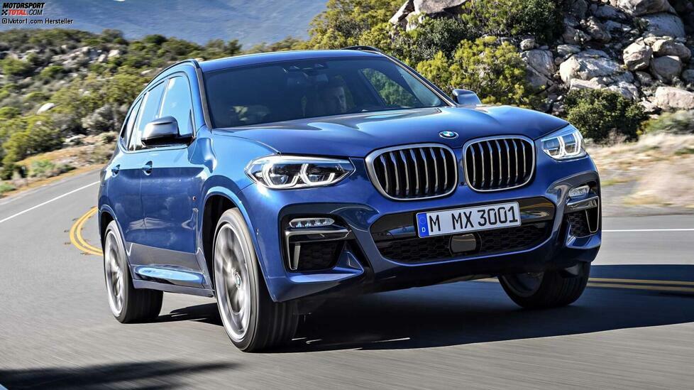 Den BMW X3 gibt es schon seit 2003, die dritte Generation startete im November 2017, also vor etwa drei Jahren. Ein Facelift steht daher bevor, erste Erlkönige wurden bereits gesichtet. Die neueste Version ist der iX3 mit Elektroantrieb; daneben gibt es auch einen Plug-in-Hybrid.
Die konventionelle Motorpalette umfasst jeweils drei Turbobenziner und Diesel, darunter wieder drei Vierzylinder und drei Sechszylinder (M40i, xDrive 30d, M40d). Anders als beim Audi Q5 haben beim X3 alle Varianten Allradantrieb, der sDrive20i wird schon länger nicht mehr angeboten. Der X4 ist praktisch die Coupé-SUV-Version des X4; diese Version gibt es seit 2014.   

Motoren: 3 Turbobenziner, 3 Diesel, 1 Plug-in-Hybrid, 1 Elektroversion
Antrieb: Allradantrieb
Länge: 4,71 Meter
Kofferraum: 450-1500 Liter
Marktstart: November 2017 (3. Generation)