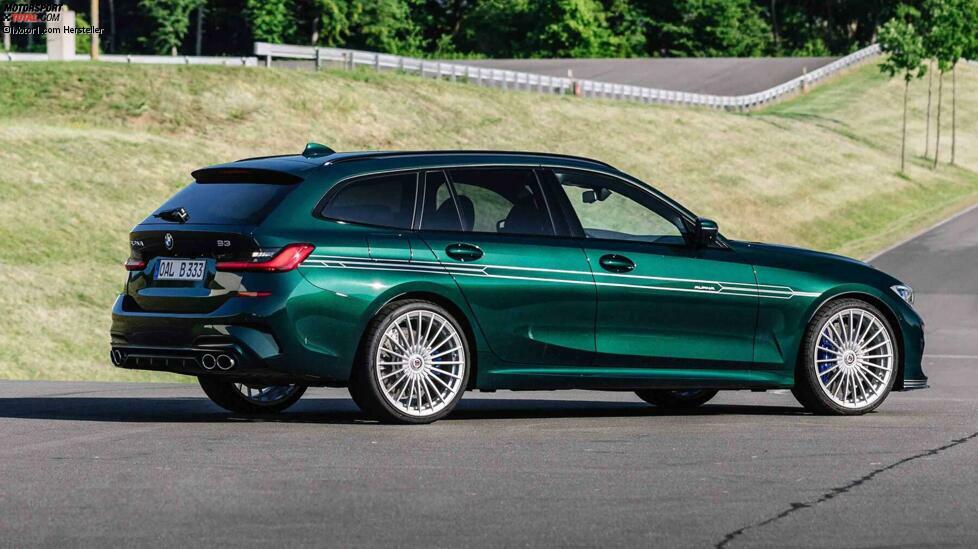 Bisher hieß es ja immer: Macht nix, dass BMW keinen M3 Touring baut, es gibt ja Alpina. Der B3 genießt einen hervorragenden Ruf, wird auch in Zukunft subtiler und komfortorientierter sein als ein Kombi-M3. Langsamer jedoch nicht unbedingt, auch wenn er mit 462 PS das Nachsehen gegenüber dem 510-PS-Neuling aus München haben wird.
Und dann gibt es ja auch noch den Diesel, der inzwischen mit 355 PS richtig Alarm macht. Hervorragende und sehr attraktive Autos zu einem sehr vernünftigen Preis.
 
Alpina B3 Touring

3,0-Liter-Turbo-Sechzylinder
462 PS
700 Nm
0 auf 100 km/h: 3,9 Sekunden
300 km/h
80.956 Euro

 

Alpina D3 S Touring
3,0-Liter-Sechszylinder-Diesel
355 PS
730 Nm
0 auf 100 km/h: 4,8 Sekunden
270 km/h
70.087 Euro