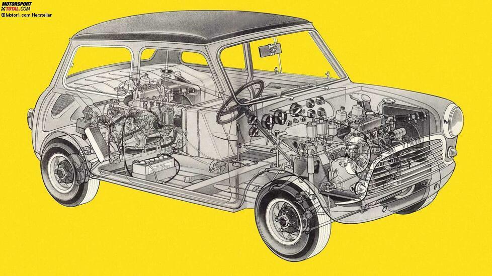 Wenn Sie glauben, dass ein Auto wie der Mini am weitesten von einem Rennwagen entfernt ist, haben Sie vielleicht vergessen, wie viele Erfolge - darunter dreimal die Rallye Monte Carlo (vier in der Tat, aber in einem Fall wurde er wegen der Scheinwerfer disqualifiziert) der Winzling in den 1960er-Jahren holte.
Kurz zuvor wurde jedoch der Versuch unternommen, ihn durch den Einbau eines zweiten Motors wettbewerbsfähiger zu machen. Es geschah anlässlich der Targa Florio 1963 mit einem Modell, das von einer Partnerfirma vorbereitet wurde, die zwei Cooper-1000-Motoren verwendete.
Das Auto, das den Fahrern Paul Frere und John Withmore anvertraut wurde, hatte jedoch nur wenige Tests hinter sich. So gab es mehrere Probleme, darunter das nicht gut synchronisierte Zusammenspiel der beiden Motoren und die unzureichende Kühlung der Heckeinheit, trotz der großen Lufteinlässe in der Karosserie. Man erreichte nur Platz 27. Und da der Mini Cooper S ab dem folgenden Jahr bewies, dass er auch mit nur einem Motor gewinnen konnte, wurde das Experiment nicht weiterverfolgt.