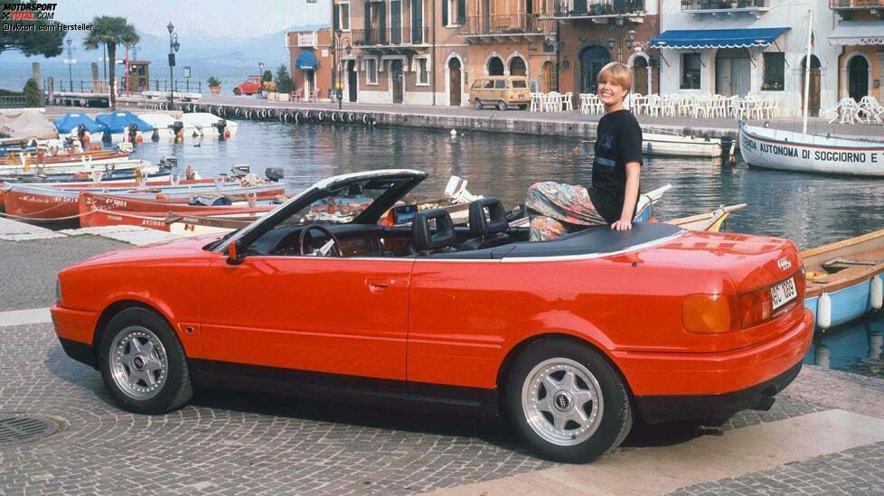 Er sieht aus wie ein offener Audi 80 und wird oft fälschlicherweise Audi 80 Cabriolet genannt. Doch der bildschöne offene Wagen, der im Mai 1991 mit einem 2,3-Liter-Fünfzylinder auf den Markt kam, hieß offiziell stets 