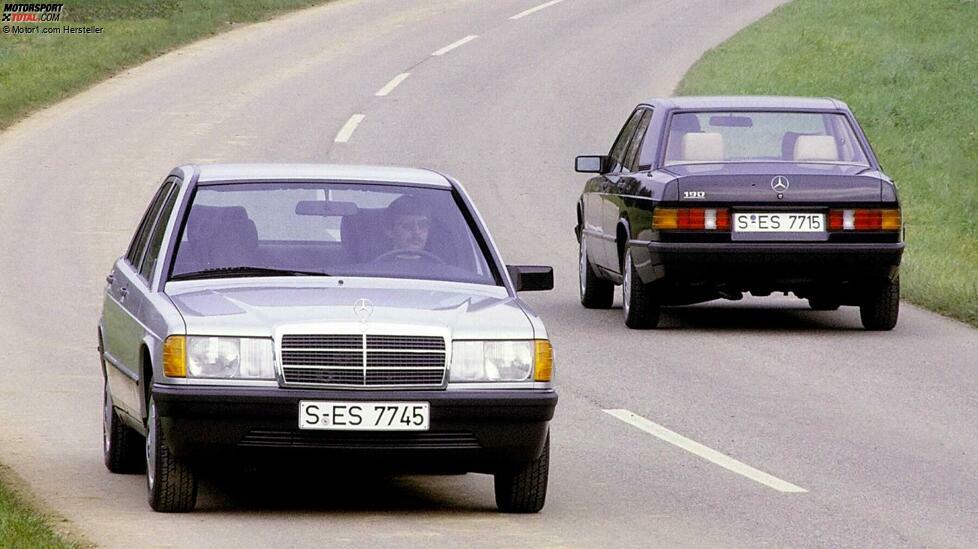 Der Mercedes 190 überzeugt bei seiner Vorstellung im November 1982 mit frischem und agilem Design, klarer Keilform und feinen Lichtkanten. Intern wird die Limousine als 