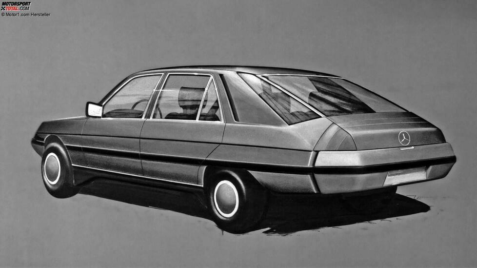 Die Entwicklung des Mercedes 190 beginnt ungefähr Mitte der 1970er-Jahre. Frühe Entwürfe befassen sich sogar mit der Möglichkeit eines Fließhecks im Stil des späteren Ford Sierra. Doch diese Optik erscheint auch aus heutiger Sicht zu gewagt.