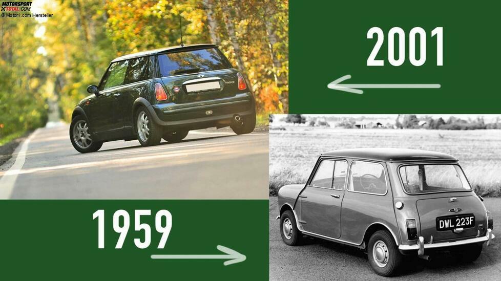 Wir lassen Frankreich hinter uns und überqueren den Ärmelkanal, um einen Blick auf ein klassisches britisches Modell zu werfen: Den von Alec Issigonis entworfenen Mini, der auch recht erfolgreich an Rallyes teilnahm. Ein Auto, das mehr als vier Jahrzehnte in der Produktion blieb, obwohl es sieben Mal überarbeitet wurde, bis man schließlich im Jahr 2000 doch die Produktion einstellte.
Ein Jahr später gab es einen modernen Nachfolger, den aktuellen Mini, der von Rover und BMW wiederbelebt wurde, aber mit seinem Vorgänger nichts zu tun hat. Der Neo-Mini wurde deutlich größer als sein historisches Vorbild und griff nur einige Designzitate und den Namen auf.