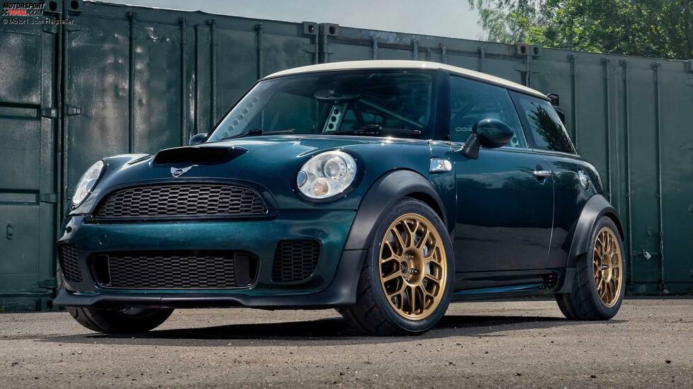 Powerflex introduces a crazy V8-powered Mini Cooper that sends power to the rear wheels at Goodwood.