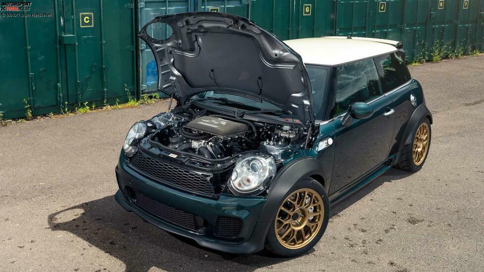 Powerflex introduces a crazy V8-powered Mini Cooper that sends power to the rear wheels at Goodwood.