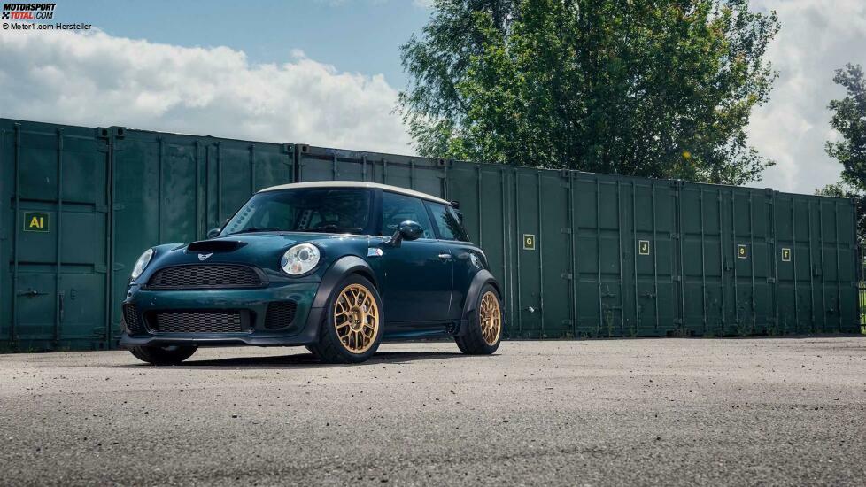 Powerflex introduces a crazy V8-powered Mini Cooper that sends power to the rear wheels at Goodwood.