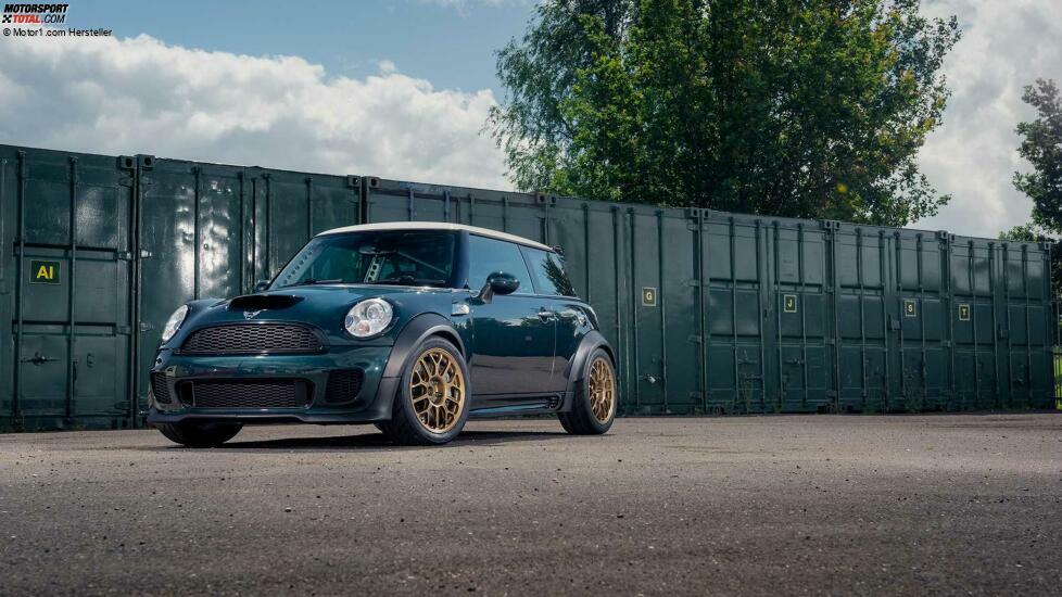 Powerflex introduces a crazy V8-powered Mini Cooper that sends power to the rear wheels at Goodwood.