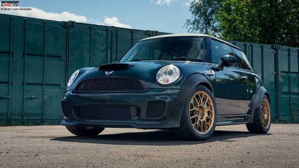 Powerflex introduces a crazy V8-powered Mini Cooper that sends power to the rear wheels at Goodwood.