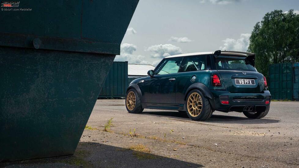 Powerflex introduces a crazy V8-powered Mini Cooper that sends power to the rear wheels at Goodwood.