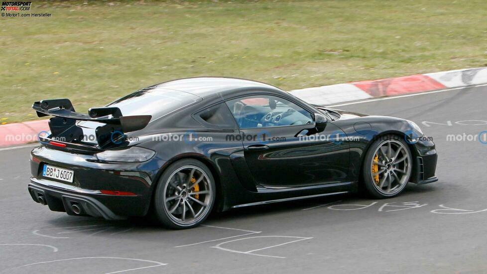 Porsche 718 Cayman GT4 RS Spy Schüsse zurück Ecke