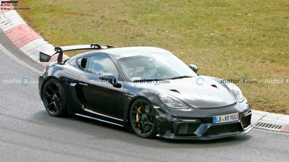 Porsche 718 Cayman GT4 RS Spy Shots Dreiviertel-Frontend